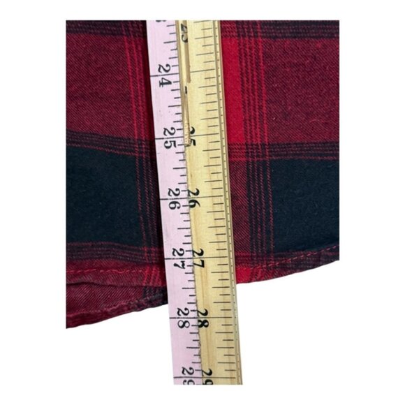 Kolby Shirt Mens Small Red Black Plaid Flannel Long Sleeve Button Front Pocket - Picture 2 of 10